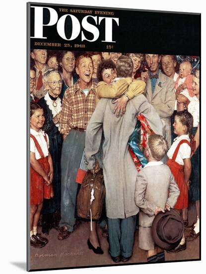 "Christmas Homecoming" Saturday Evening Post Cover, December 25,1948-Norman Rockwell-Mounted Giclee Print