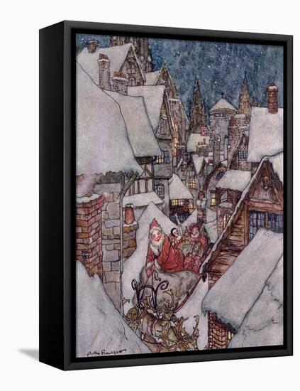 Christmas Illustrations, from 'The Night Before Christmas' by Clement C. Moore, 1931-Arthur Rackham-Framed Premier Image Canvas