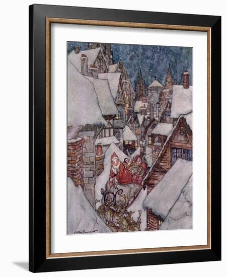 Christmas Illustrations, from 'The Night Before Christmas' by Clement C. Moore, 1931-Arthur Rackham-Framed Giclee Print