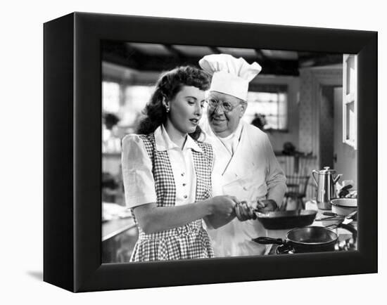 Christmas In Connecticut, Barbara Stanwyck, S.Z. Sakall, 1945-null-Framed Stretched Canvas