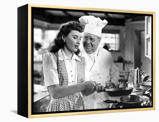 Christmas In Connecticut, Barbara Stanwyck, S.Z. Sakall, 1945-null-Framed Stretched Canvas