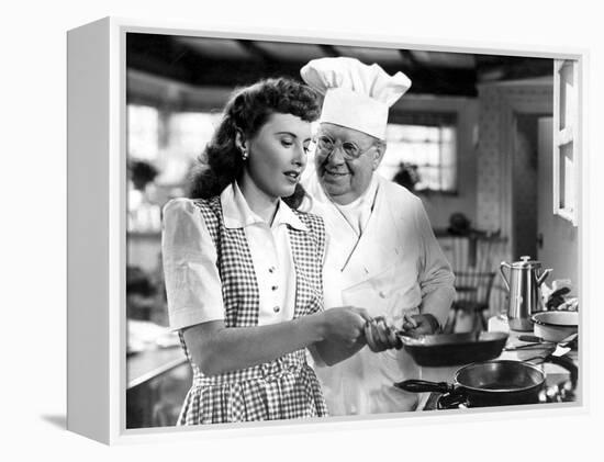 Christmas In Connecticut, Barbara Stanwyck, S.Z. Sakall, 1945-null-Framed Stretched Canvas