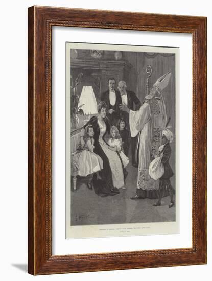 Christmas in Holland, Arrival of St Nicholas, the Dutch Santa Claus-Gabriel Nicolet-Framed Giclee Print