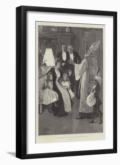 Christmas in Holland, Arrival of St Nicholas, the Dutch Santa Claus-Gabriel Nicolet-Framed Giclee Print