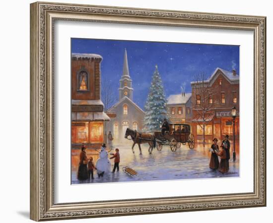 Christmas in Pleasantville-John Zaccheo-Framed Giclee Print