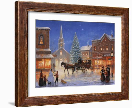 Christmas in Pleasantville-John Zaccheo-Framed Giclee Print