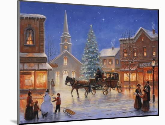 Christmas in Pleasantville-John Zaccheo-Mounted Giclee Print