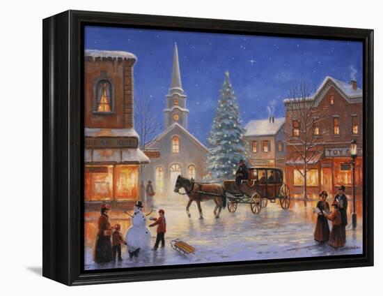 Christmas in Pleasantville-John Zaccheo-Framed Premier Image Canvas