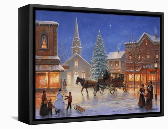 Christmas in Pleasantville-John Zaccheo-Framed Premier Image Canvas