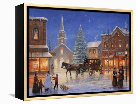 Christmas in Pleasantville-John Zaccheo-Framed Premier Image Canvas
