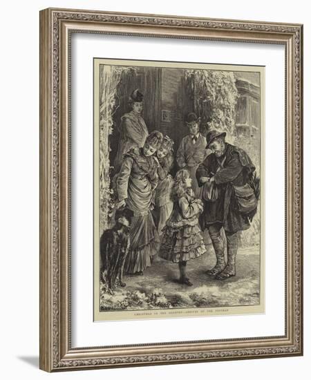 Christmas in the Country, Arrival of the Postman-Henry Woods-Framed Giclee Print