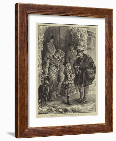 Christmas in the Country, Arrival of the Postman-Henry Woods-Framed Giclee Print