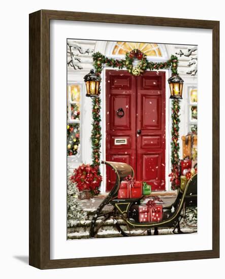 Christmas in the Village-Arnica Burnstone-Framed Giclee Print