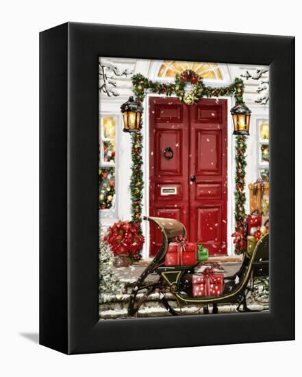 Christmas in the Village-Arnica Burnstone-Framed Premier Image Canvas