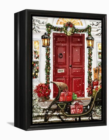 Christmas in the Village-Arnica Burnstone-Framed Premier Image Canvas