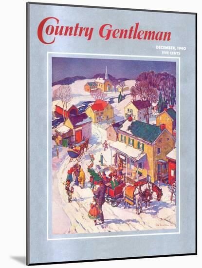 "Christmas in Town," Country Gentleman Cover, December 1, 1940-Henry Soulen-Mounted Giclee Print