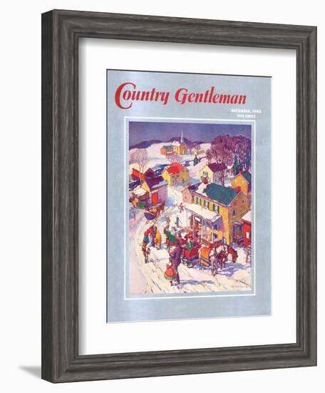 "Christmas in Town," Country Gentleman Cover, December 1, 1940-Henry Soulen-Framed Giclee Print