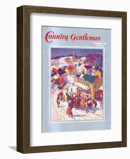 "Christmas in Town," Country Gentleman Cover, December 1, 1940-Henry Soulen-Framed Giclee Print