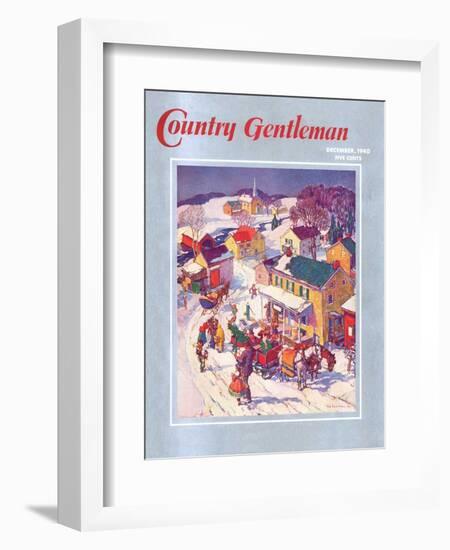 "Christmas in Town," Country Gentleman Cover, December 1, 1940-Henry Soulen-Framed Giclee Print