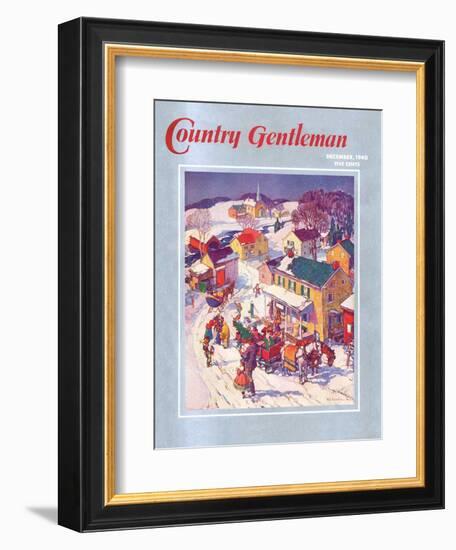 "Christmas in Town," Country Gentleman Cover, December 1, 1940-Henry Soulen-Framed Giclee Print