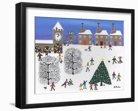 Christmas in Winter Town-Gordon Barker-Framed Giclee Print