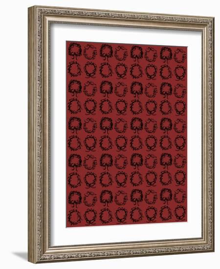 Christmas Ink Wreath Repeat-Cyndi Lou-Framed Giclee Print