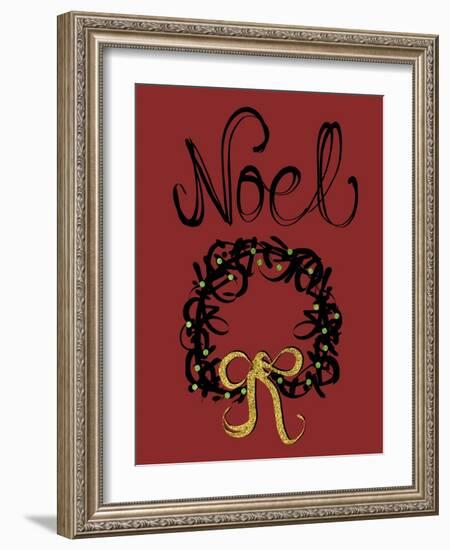 Christmas Ink Wreath-Cyndi Lou-Framed Giclee Print