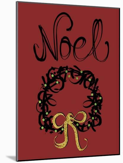Christmas Ink Wreath-Cyndi Lou-Mounted Giclee Print