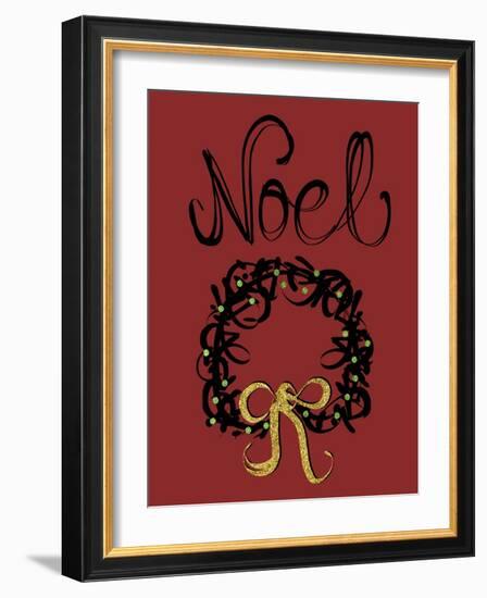 Christmas Ink Wreath-Cyndi Lou-Framed Giclee Print