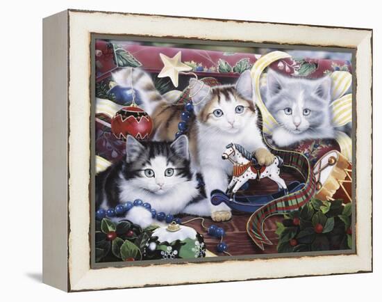 Christmas Kittens and All the Trim'Ns-Jenny Newland-Framed Premier Image Canvas