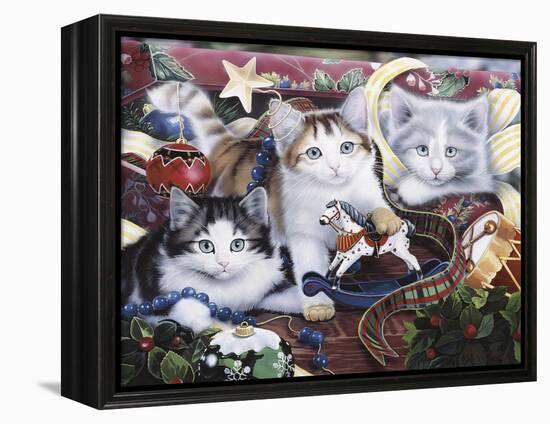 Christmas Kittens and All the Trim'Ns-Jenny Newland-Framed Premier Image Canvas