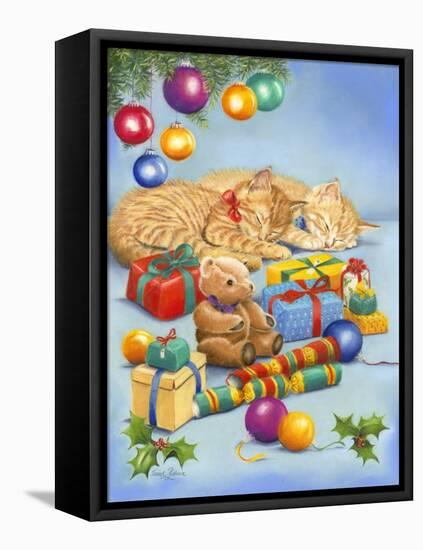 Christmas Kittens-Janet Pidoux-Framed Premier Image Canvas