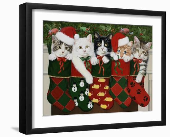 Christmas Kittens-William Vanderdasson-Framed Giclee Print