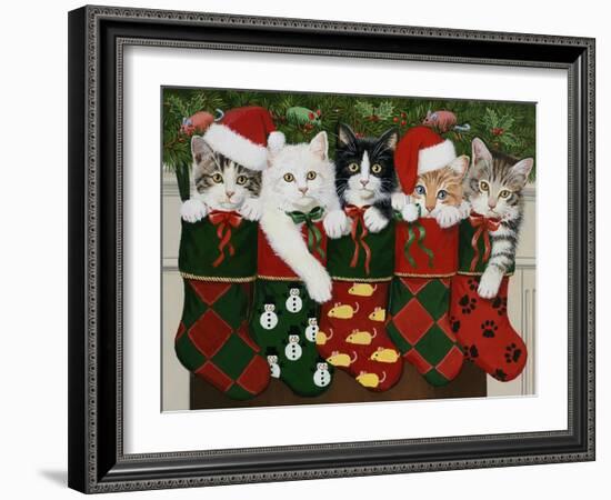 Christmas Kittens-William Vanderdasson-Framed Giclee Print