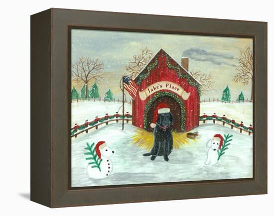 Christmas Labrador-Tina Nichols-Framed Premier Image Canvas
