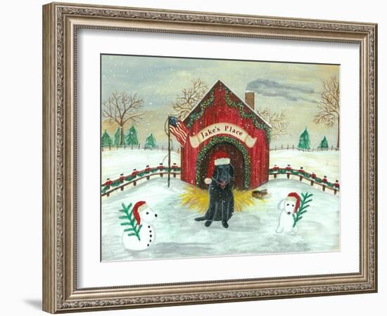 Christmas Labrador-Tina Nichols-Framed Giclee Print