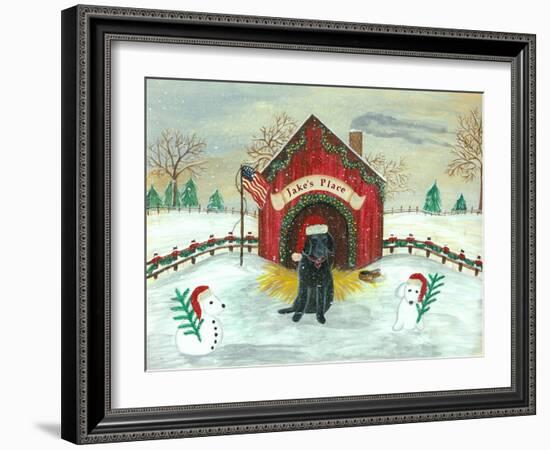 Christmas Labrador-Tina Nichols-Framed Giclee Print