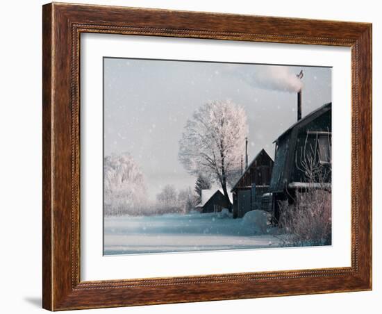 Christmas Landscape in Winter Village-katty1489-Framed Photographic Print