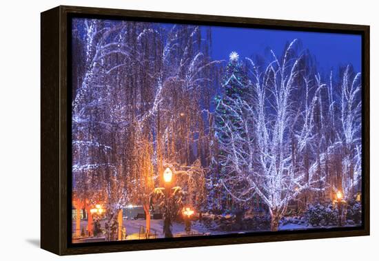Christmas Lighting Festival, Leavenworth, Bavarian Village, Washington-Stuart Westmorland-Framed Premier Image Canvas