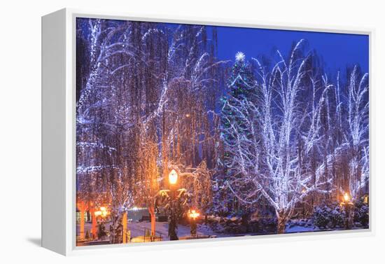 Christmas Lighting Festival, Leavenworth, Bavarian Village, Washington-Stuart Westmorland-Framed Premier Image Canvas