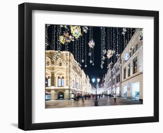 Christmas Lights on Nikolskaya Street, Moscow, Moscow Oblast, Russia-Ben Pipe-Framed Photographic Print
