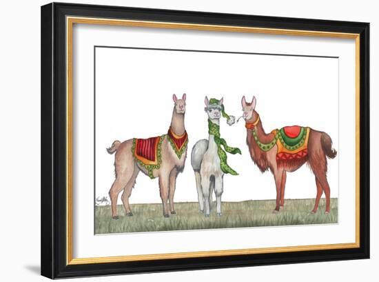 Christmas Llamas-Elizabeth Medley-Framed Art Print