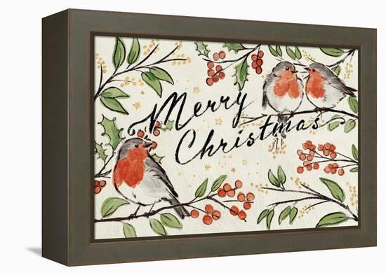 Christmas Lovebirds I-Janelle Penner-Framed Stretched Canvas