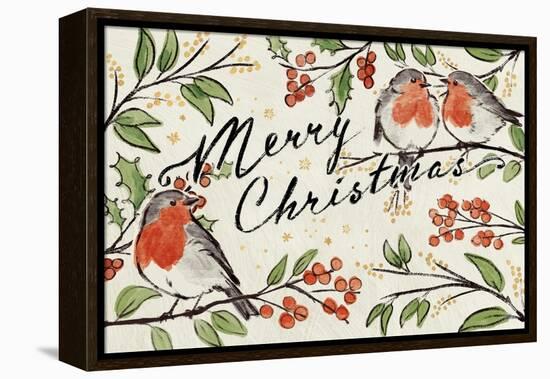 Christmas Lovebirds I-Janelle Penner-Framed Stretched Canvas