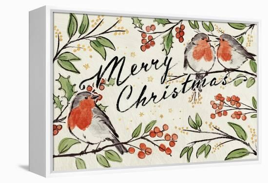 Christmas Lovebirds I-Janelle Penner-Framed Stretched Canvas