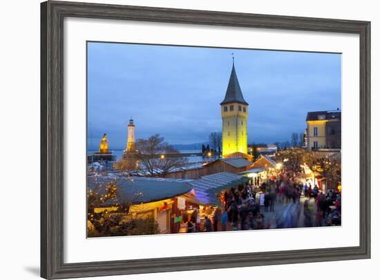 Christmas Market Along Lindau's Historic Port, Lindau Im Bodensee, Germany, Europe-Miles Ertman-Framed Photographic Print