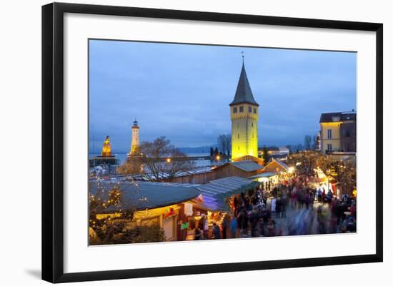 Christmas Market Along Lindau's Historic Port, Lindau Im Bodensee, Germany, Europe-Miles Ertman-Framed Photographic Print