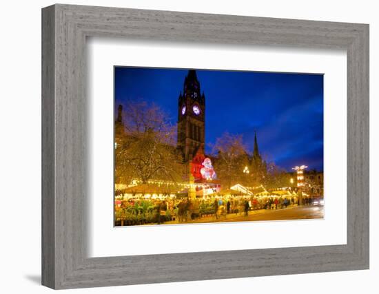 Christmas Market and Town Hall, Albert Square, Manchester, England, United Kingdom, Europe-Frank Fell-Framed Photographic Print