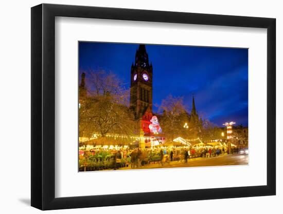 Christmas Market and Town Hall, Albert Square, Manchester, England, United Kingdom, Europe-Frank Fell-Framed Photographic Print