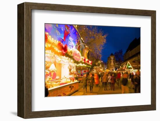 Christmas Market at Dusk, Willy Brandt Platz, Dortmund, North Rhine-Westphalia, Germany, Europe-Frank Fell-Framed Photographic Print